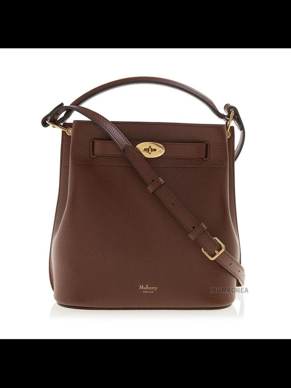 Mulberry Brown Leather Crossbody Bag with Gold Hardware